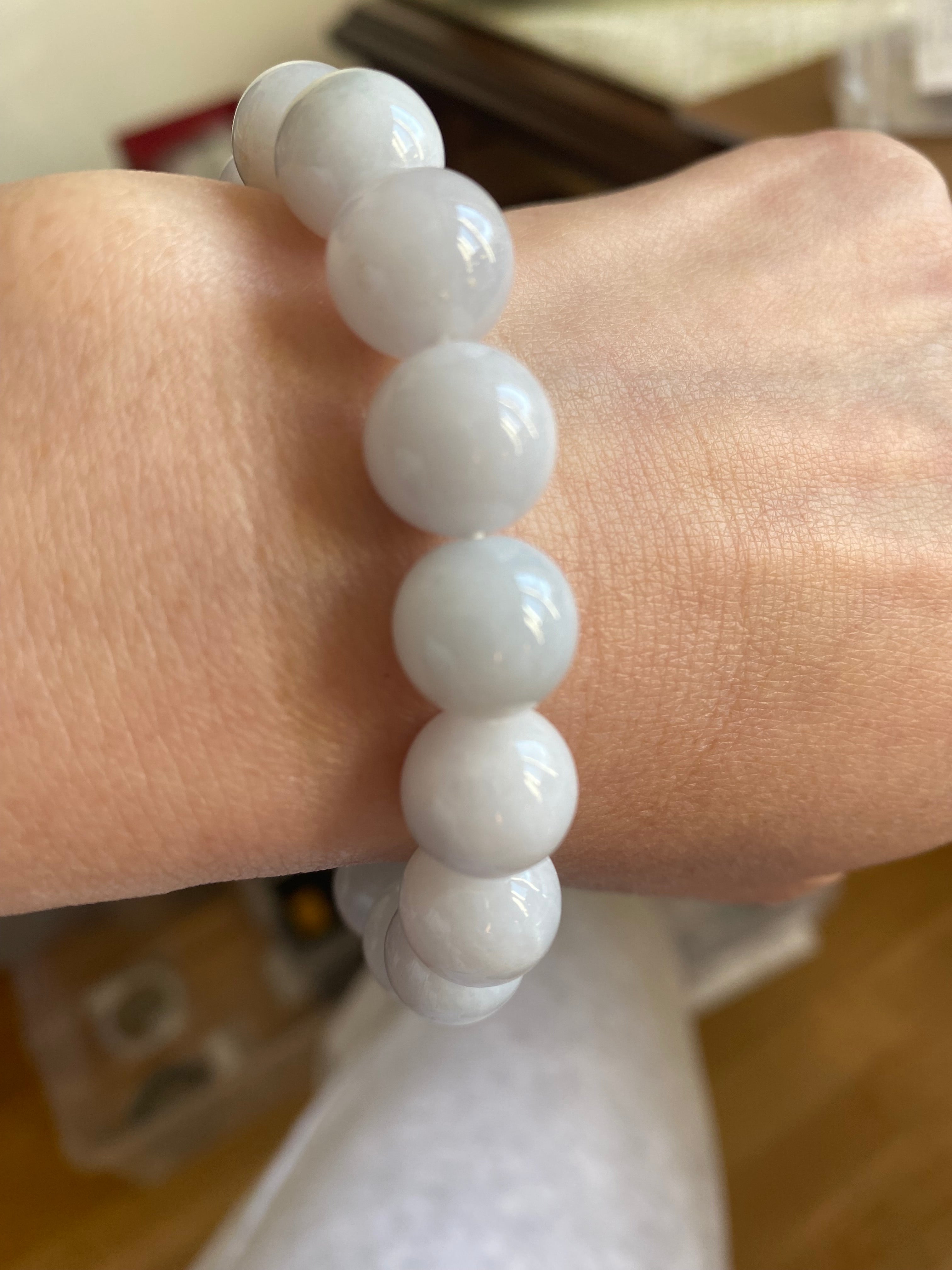 Big size FeiCui Jade purplish blue bracelet