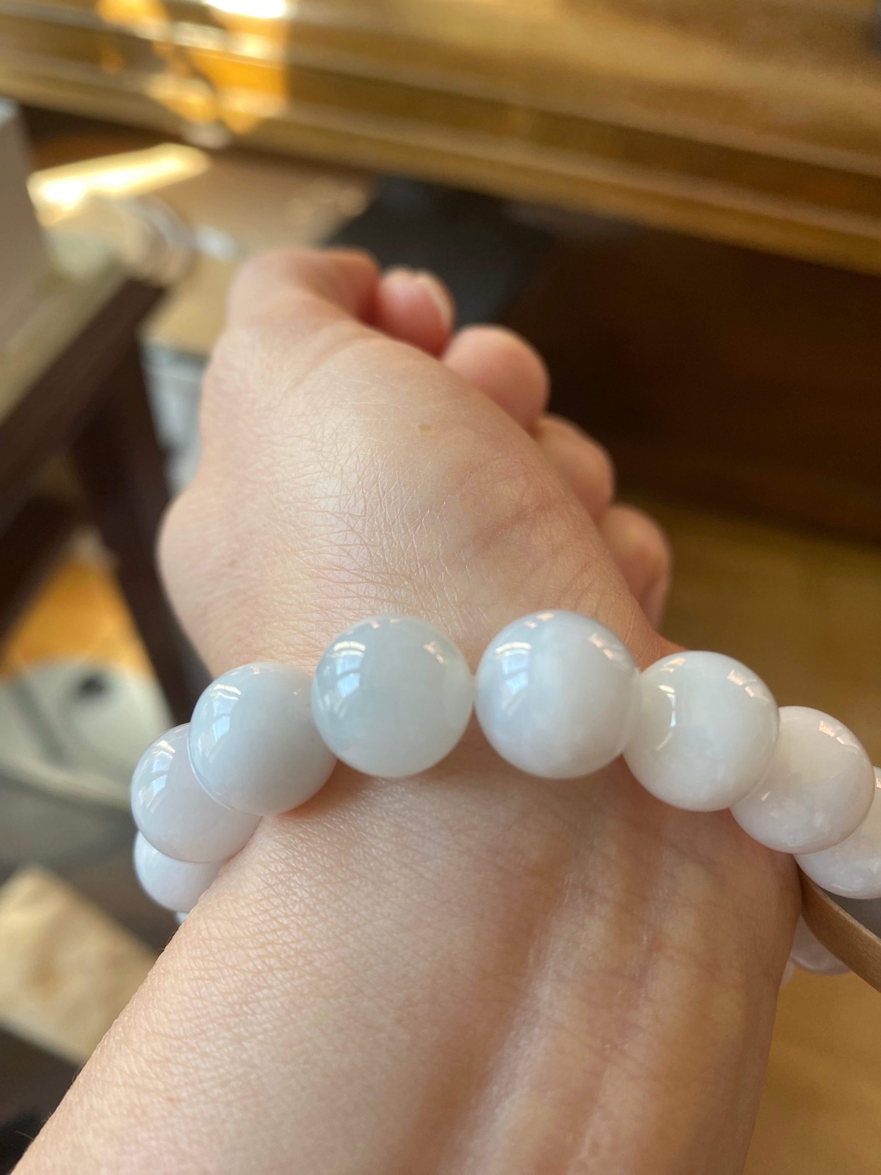 Big size FeiCui Jade purplish blue bracelet