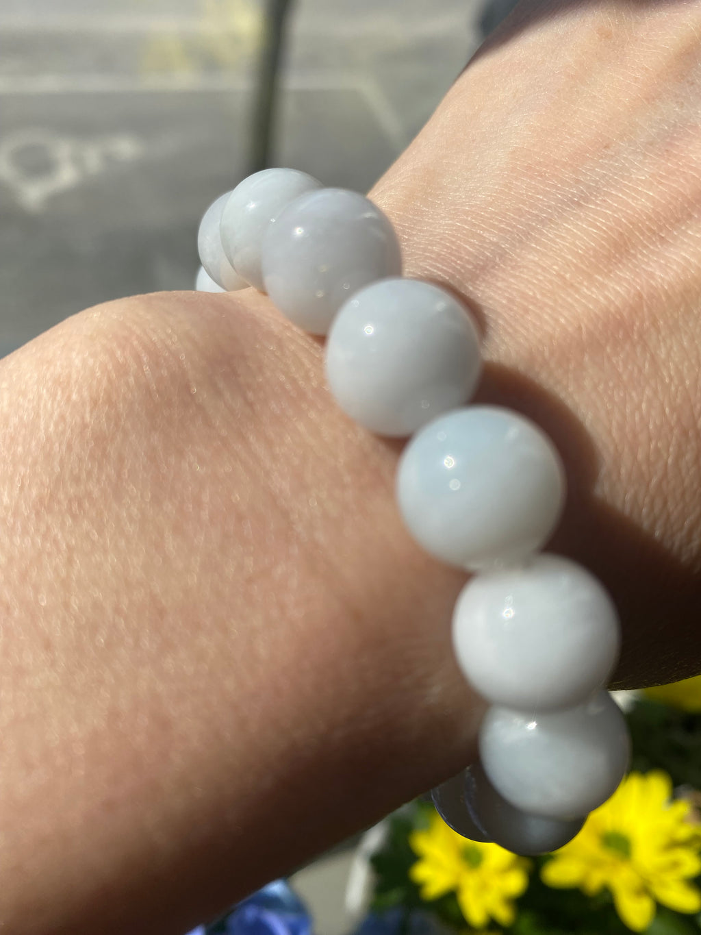 Big size FeiCui Jade purplish blue bracelet