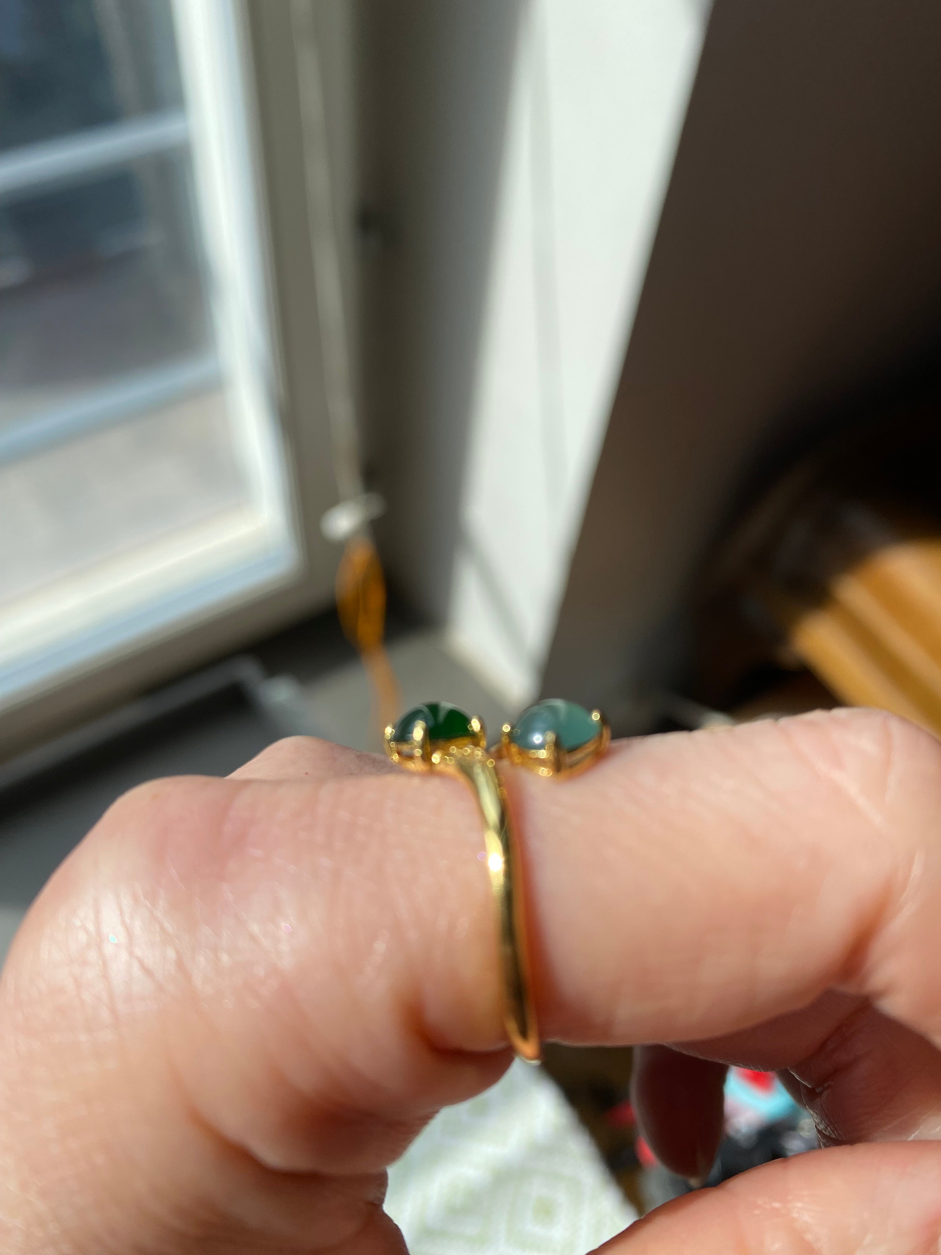 Eggs shaped silver ring in gold plated