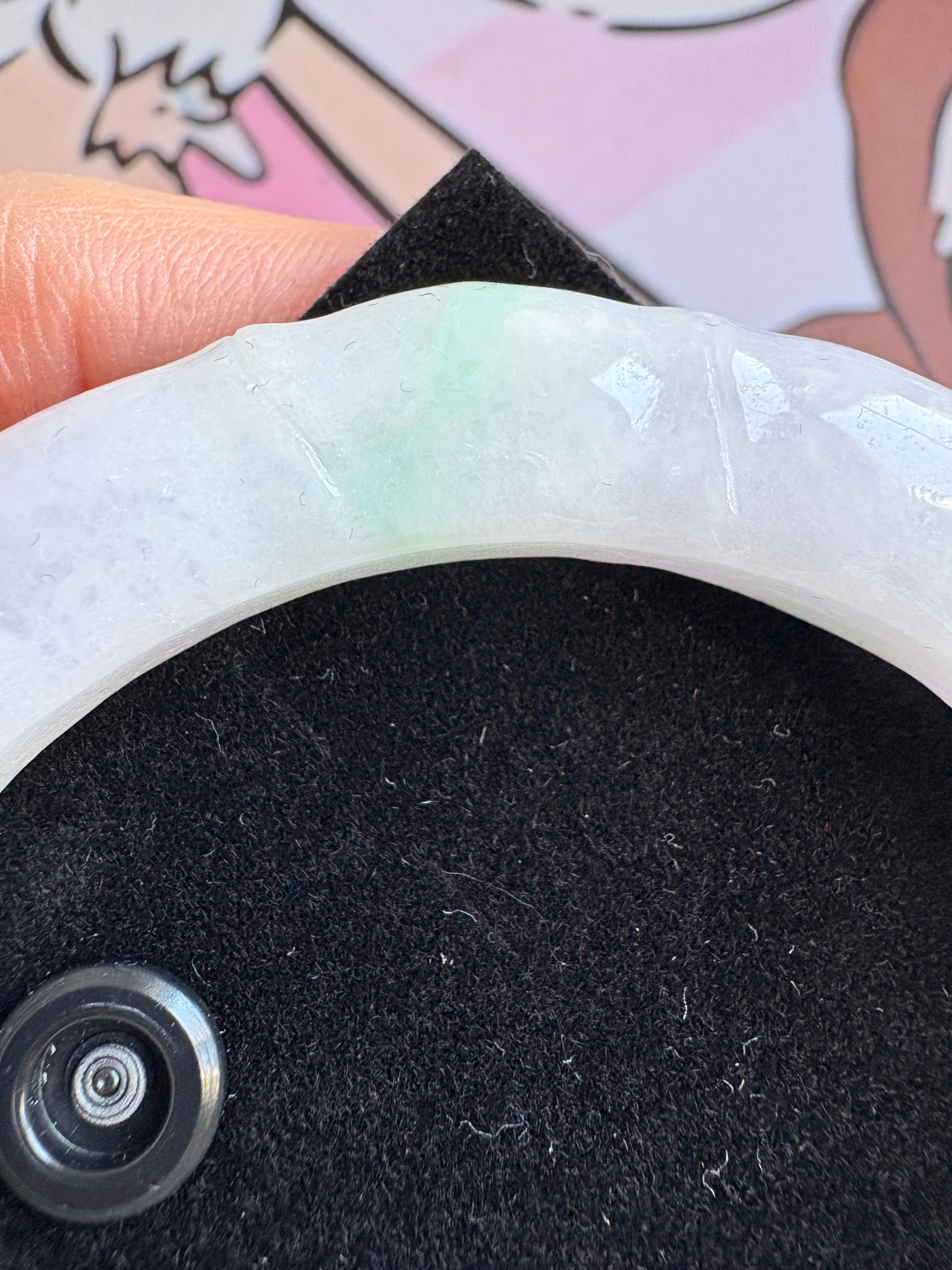 Spring over Snowy Forest FeiCui Jade bangle
