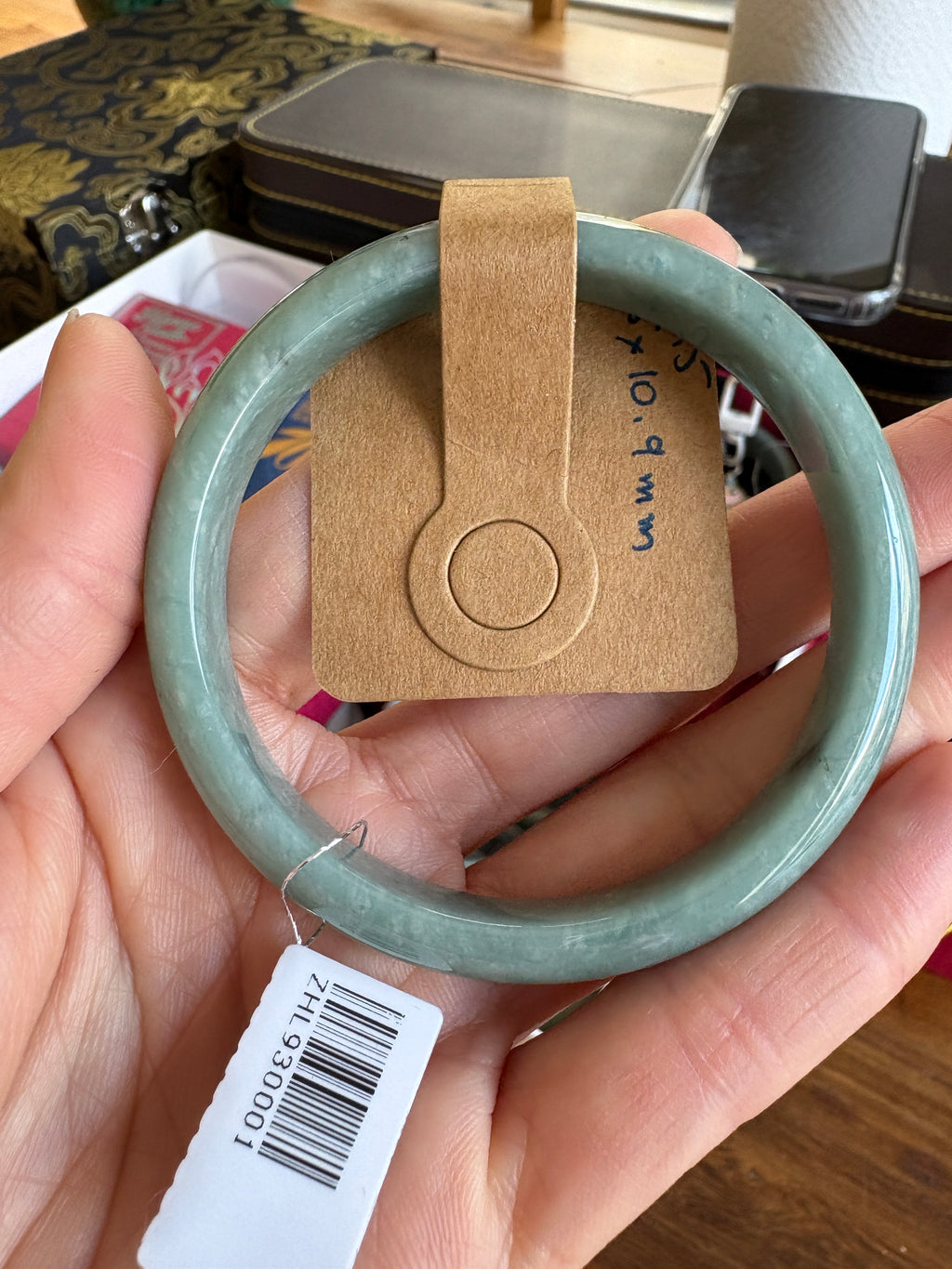 Morning Mist green FeiCui Jade bangle