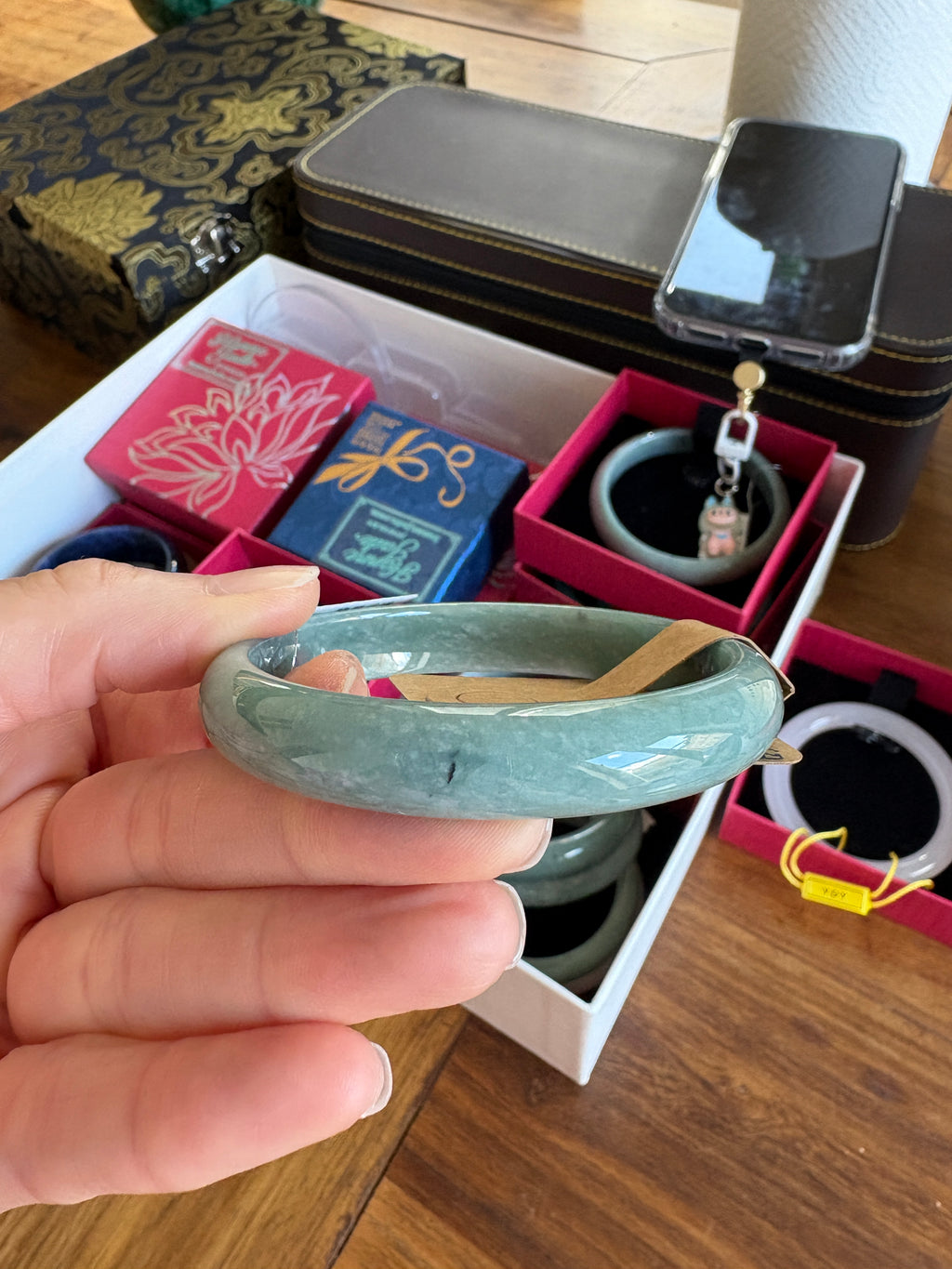Morning Mist green FeiCui Jade bangle