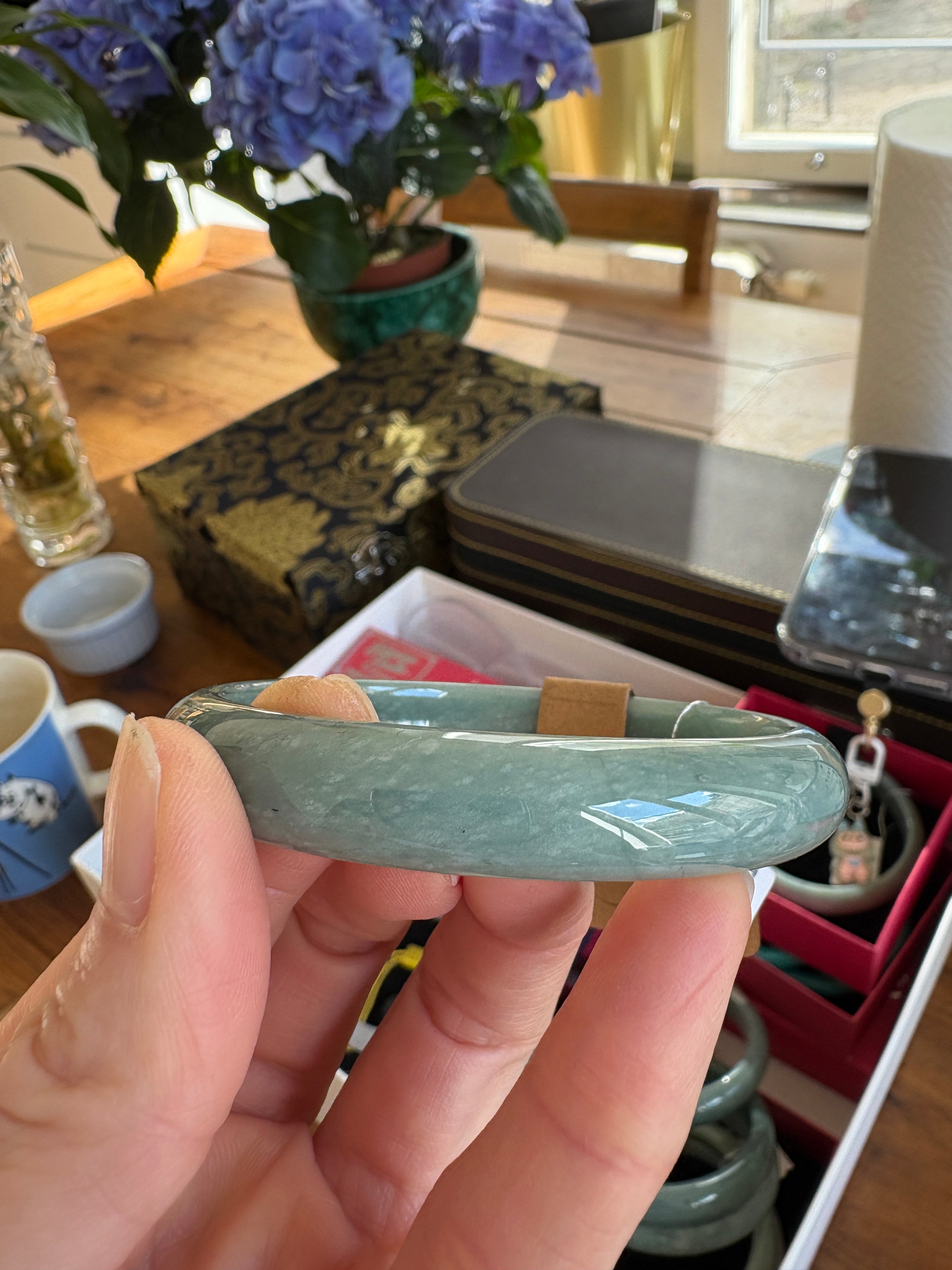 Morning Mist green FeiCui Jade bangle