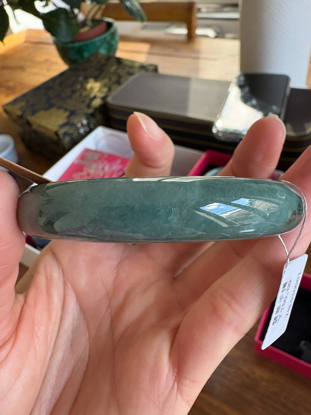 Big size Forest Green FeiCui Jade bangle