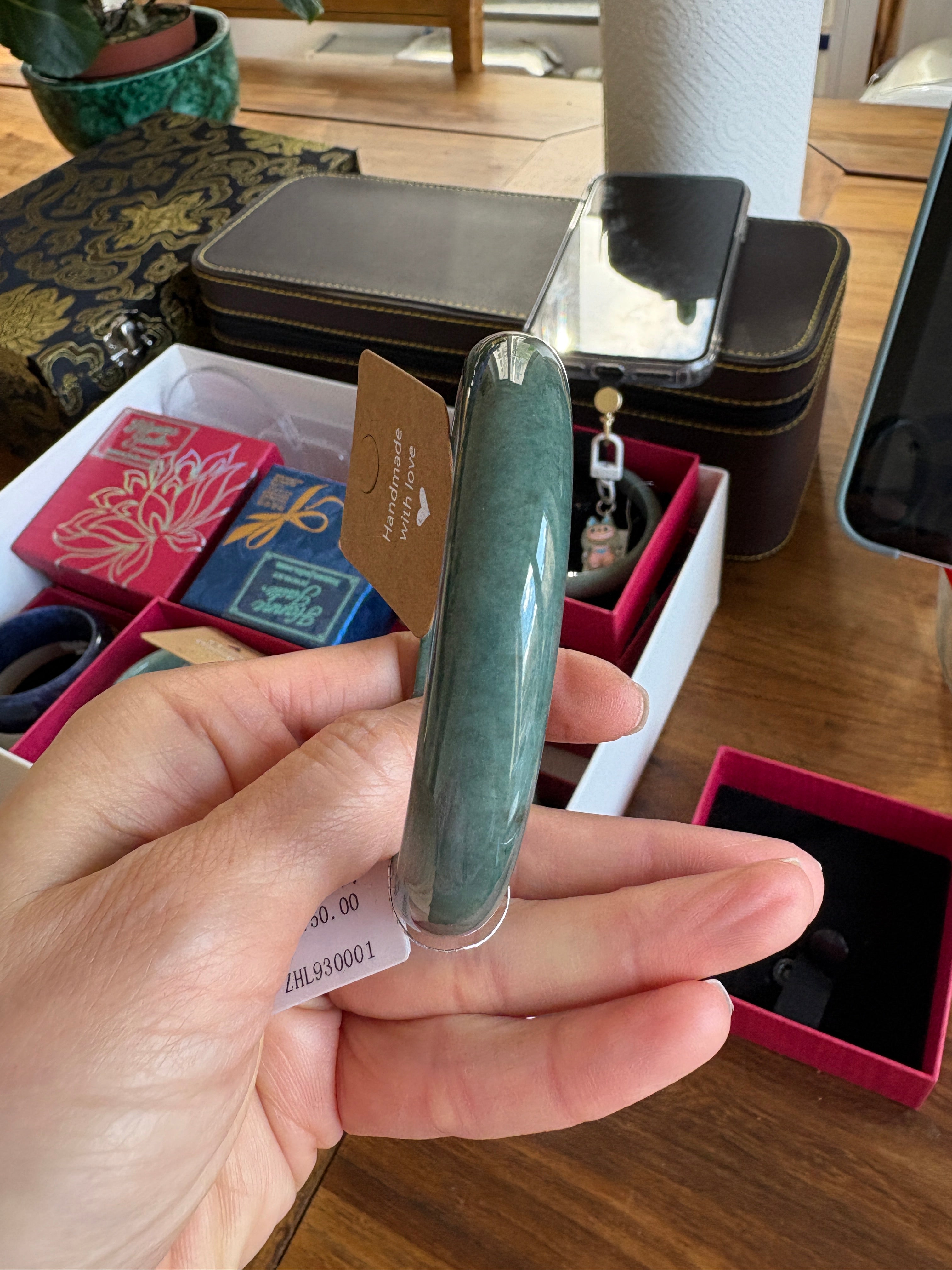 Big size Forest Green FeiCui Jade bangle