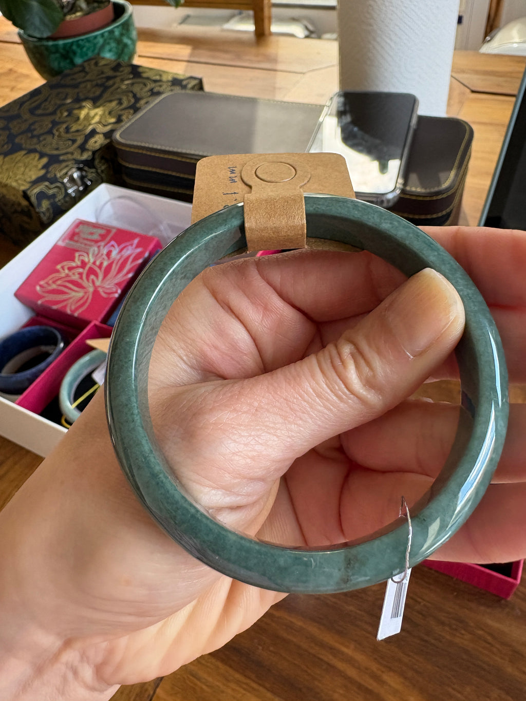 Big size Forest Green FeiCui Jade bangle