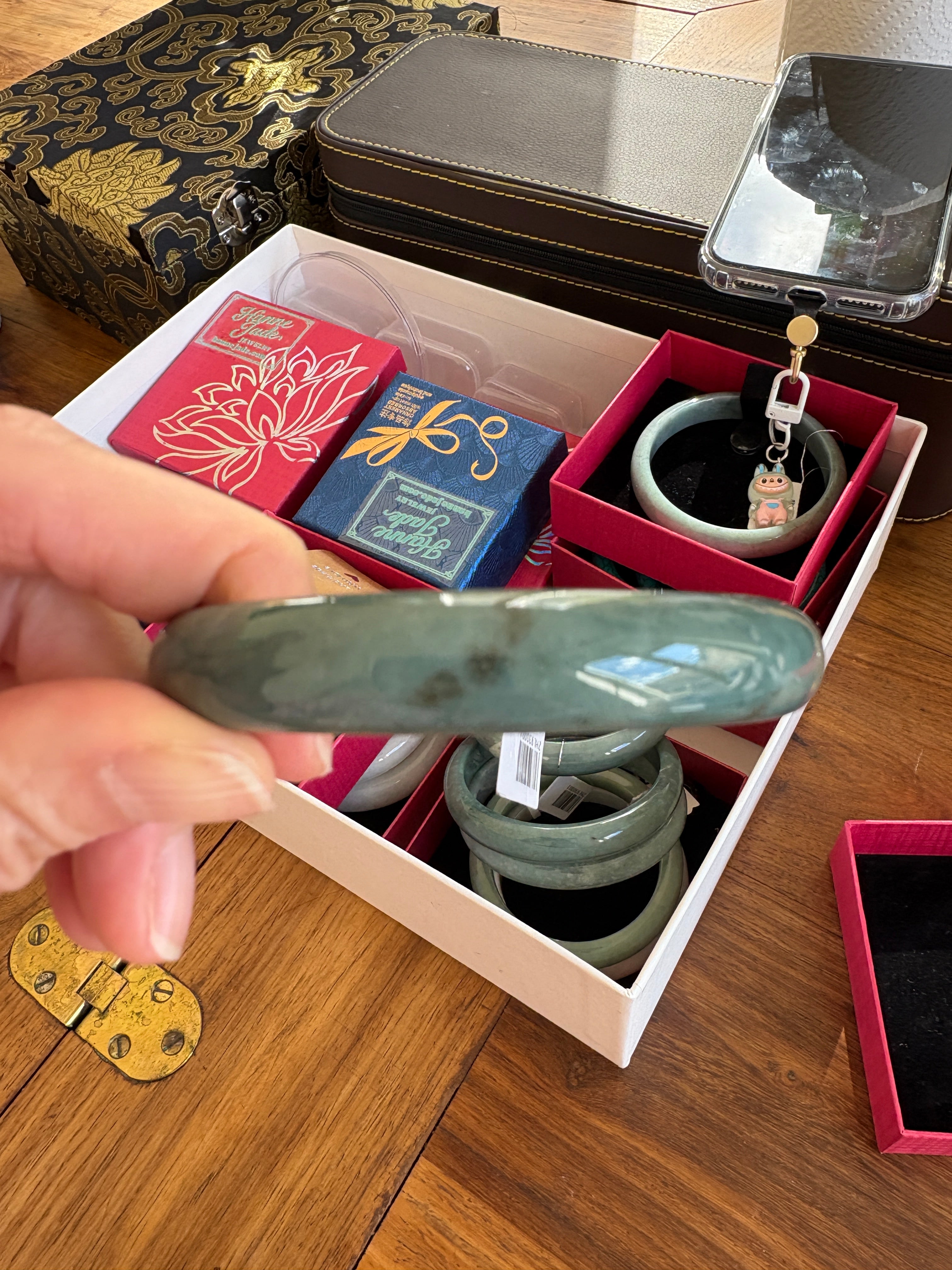 Big size Forest Green FeiCui Jade bangle
