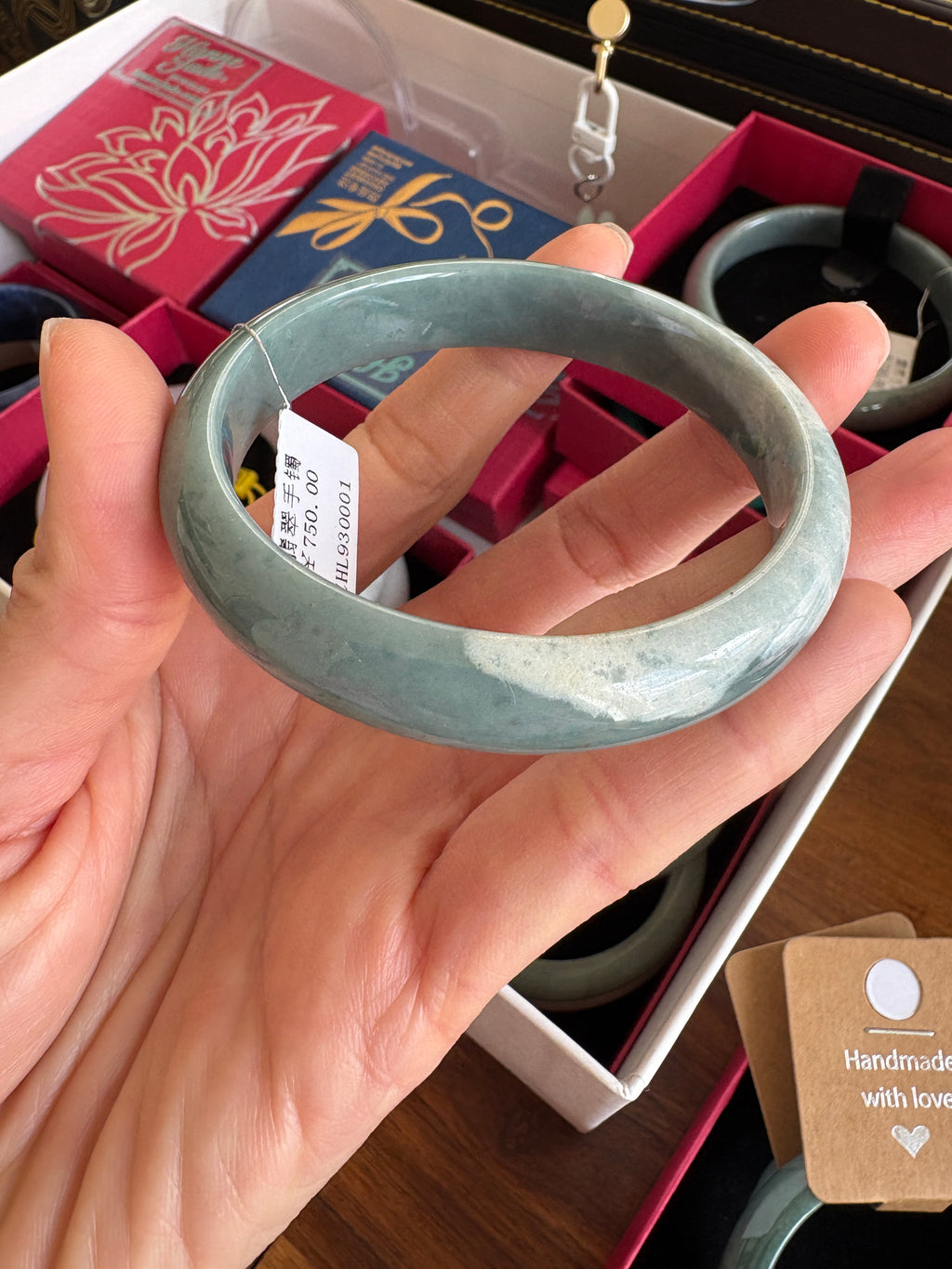 Snow on a Frozen Lake FeiCui Jade bangle