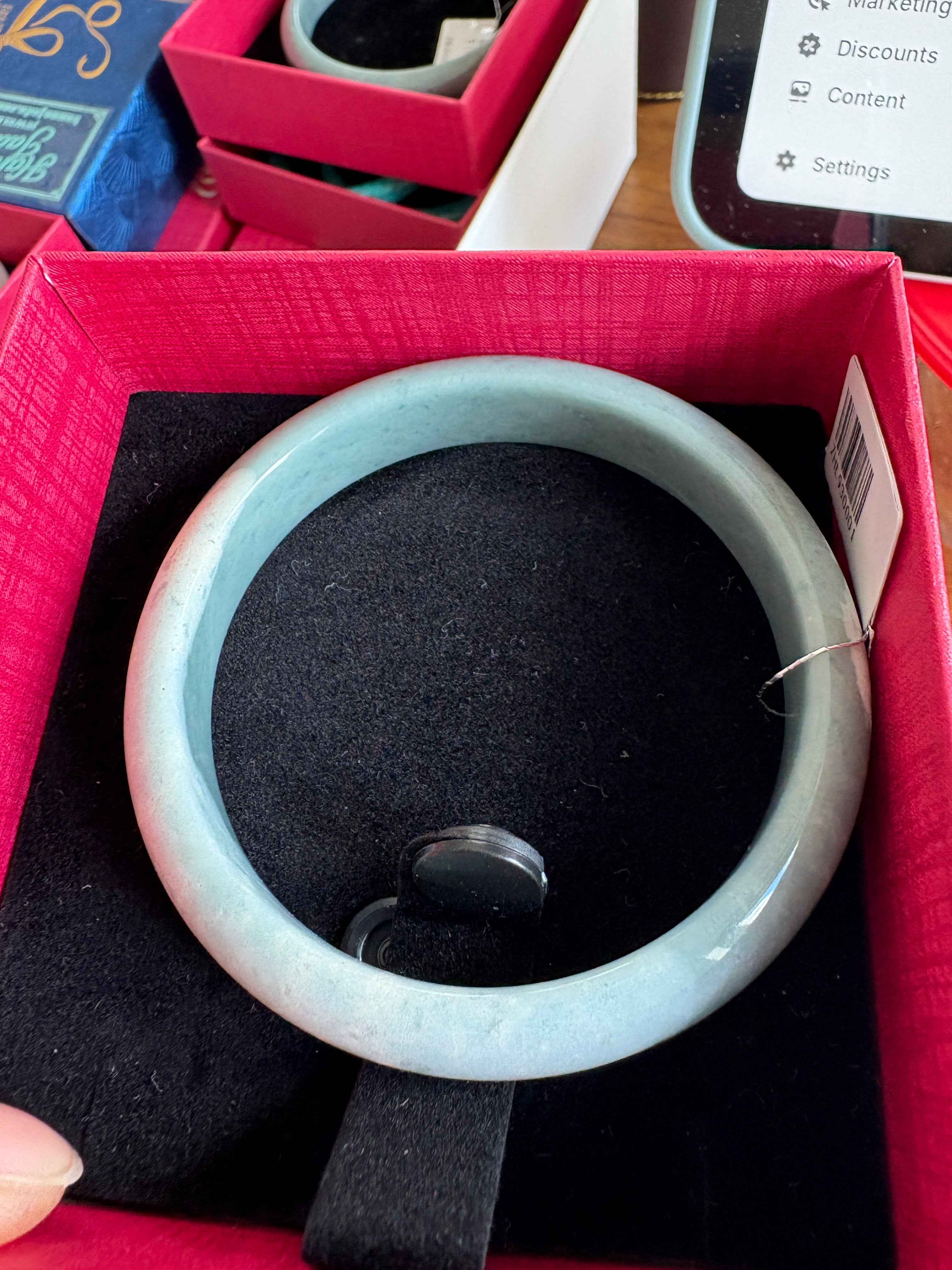 Snow on a Frozen Lake FeiCui Jade bangle