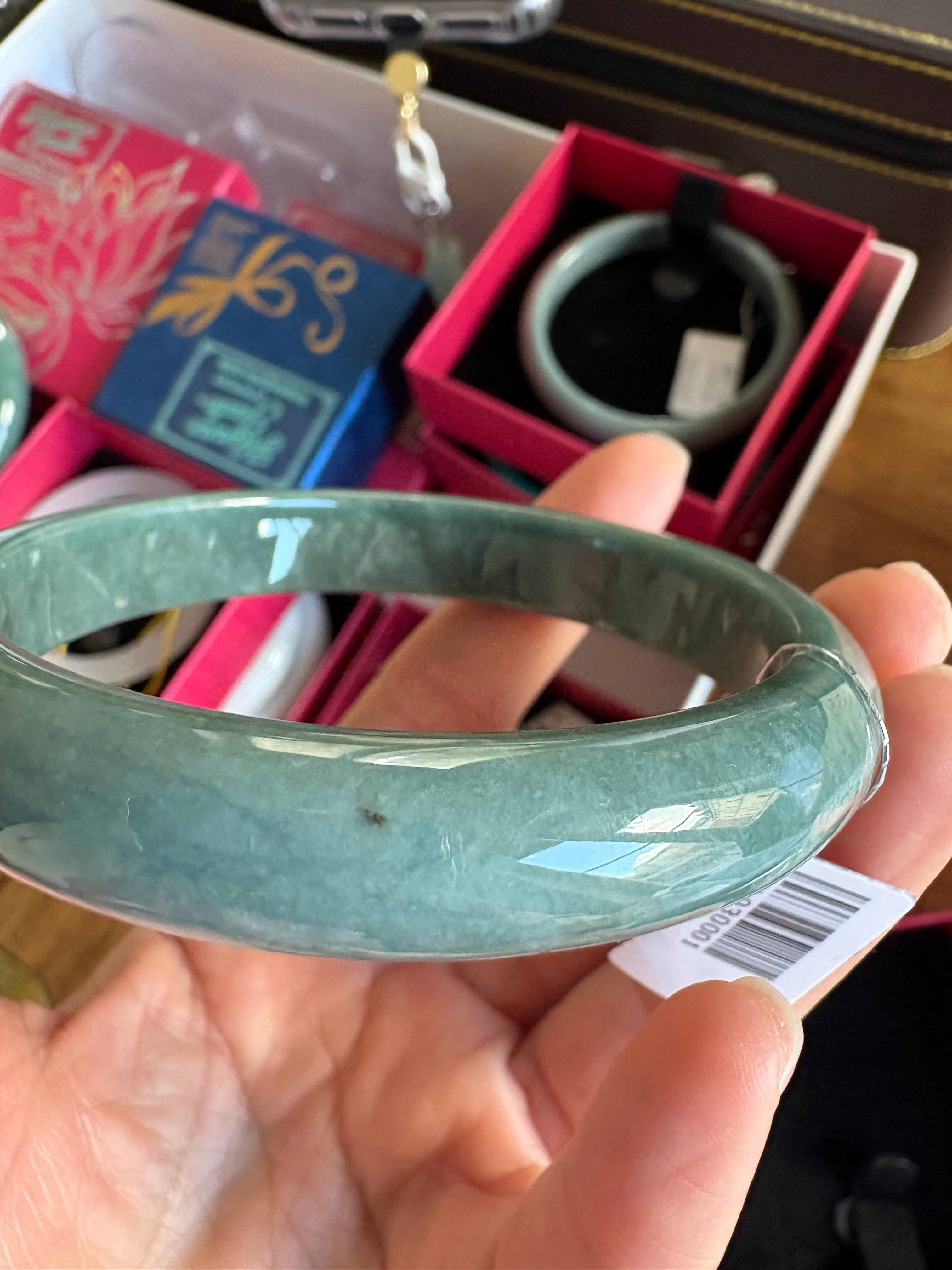 Dark Teal-Green FeiCui Jade bangle