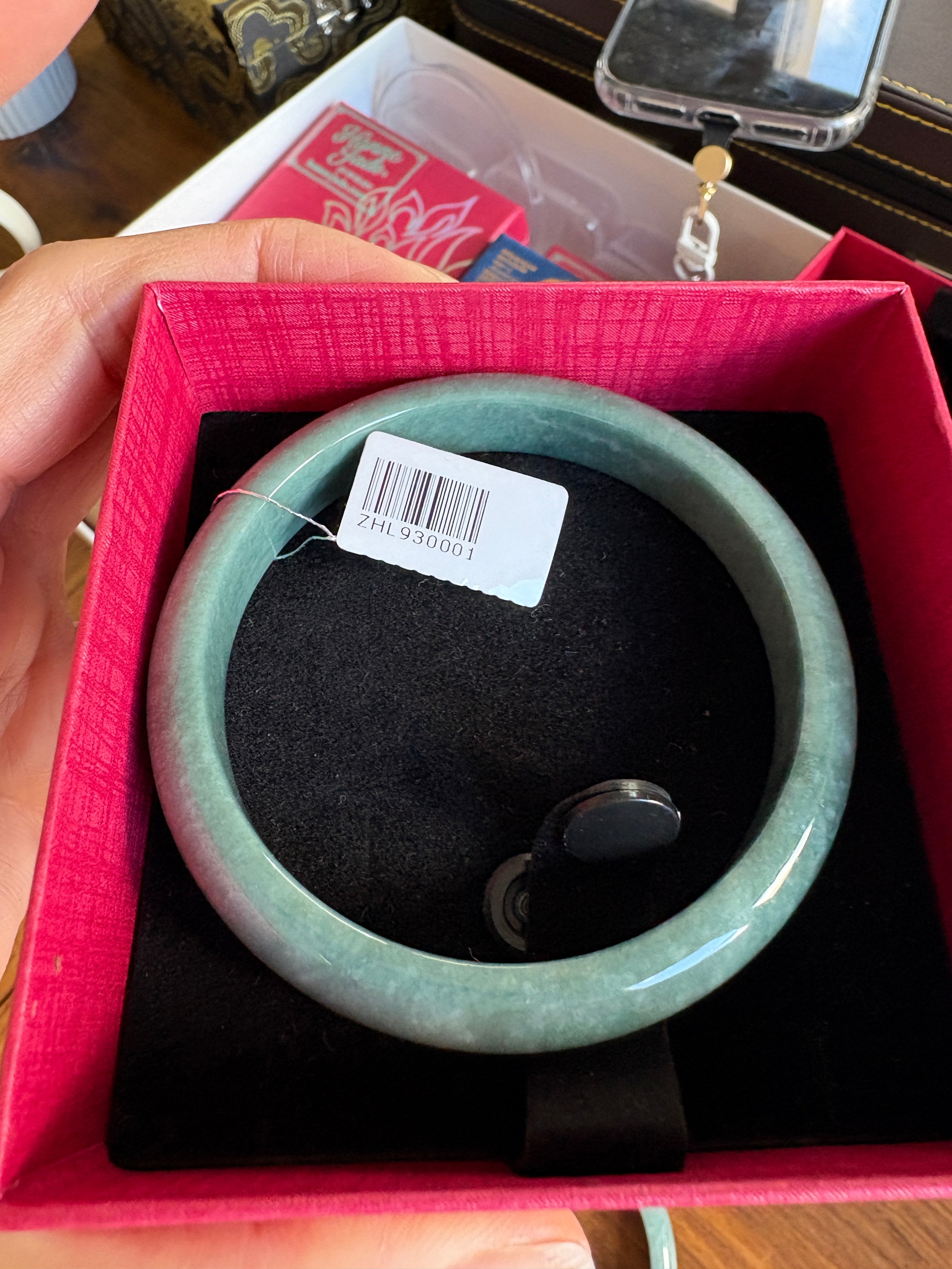 Dark Teal-Green FeiCui Jade bangle