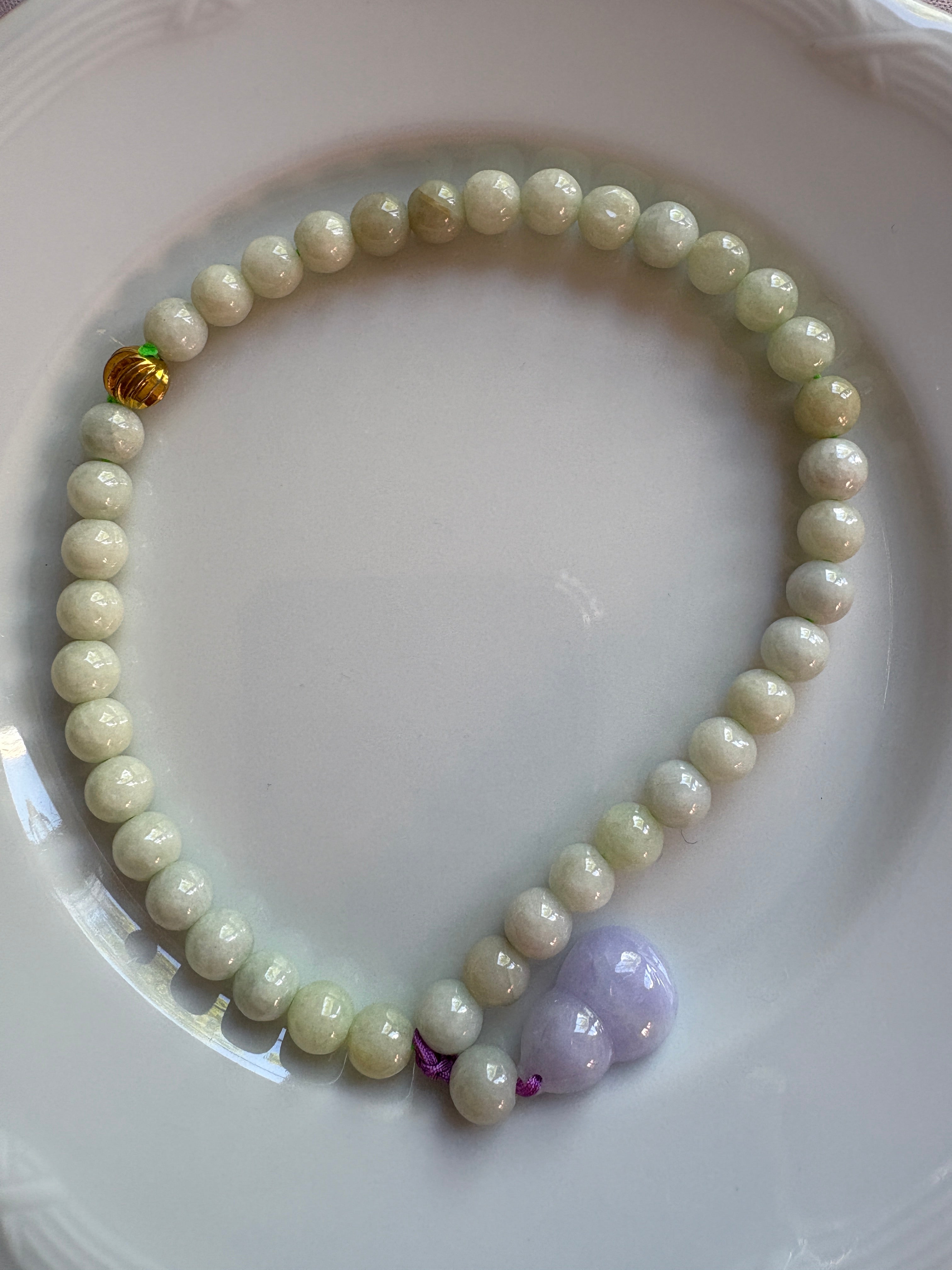 Lavender FeiCui Jade Wu Lou charm