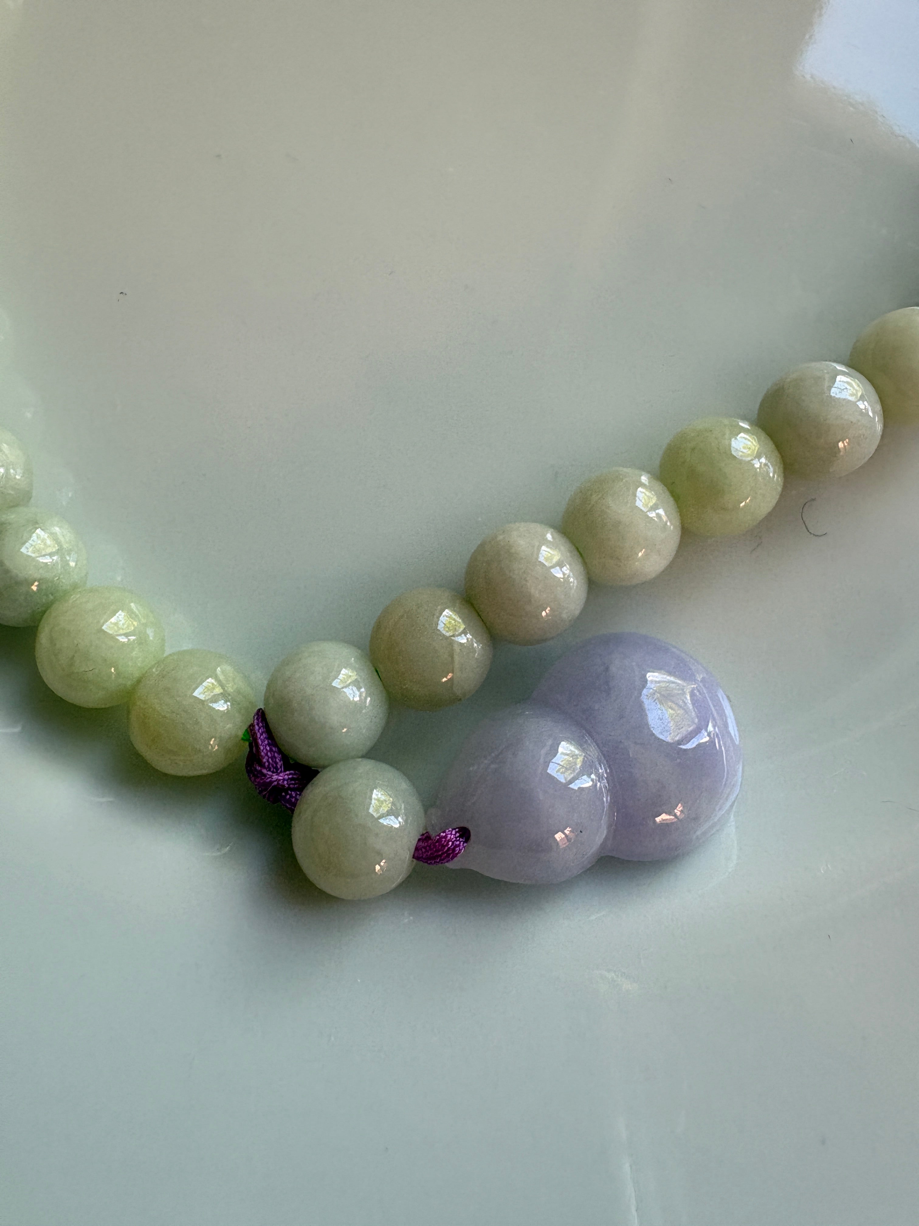 Lavender FeiCui Jade Wu Lou charm