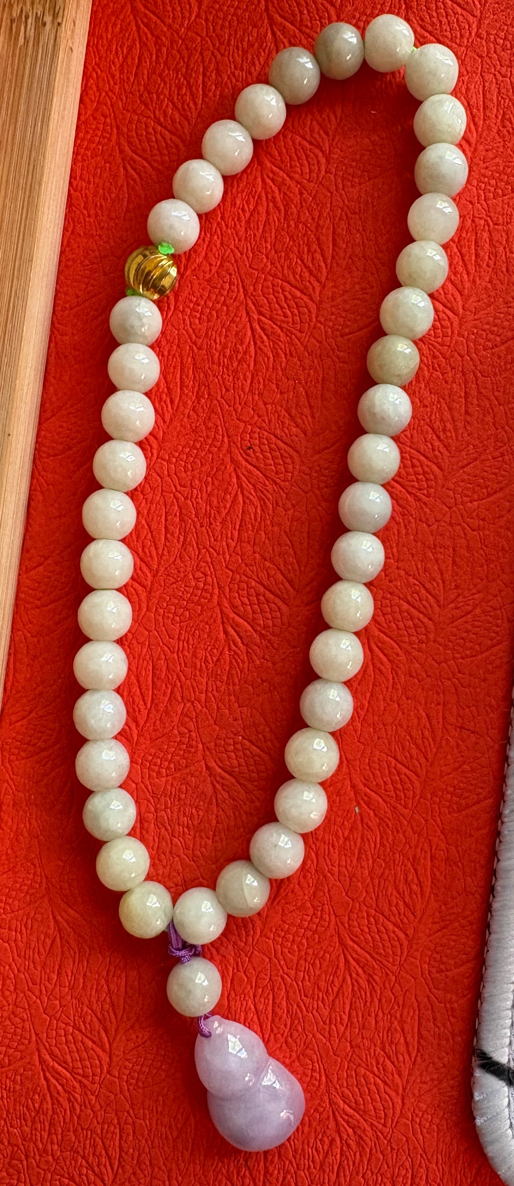 Lavender FeiCui Jade Wu Lou charm